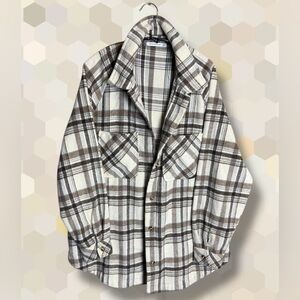 Staccato Plaid Shacket in Brown and Cream